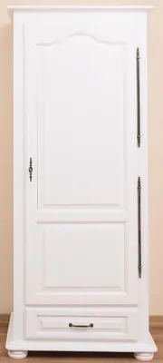Image de Casa Padrino Armoire de chambre à coucher / armoire avec porte et tiroir Blanc 79,5 x 54 x H. 186 cm - Meubles de chambre à coucher