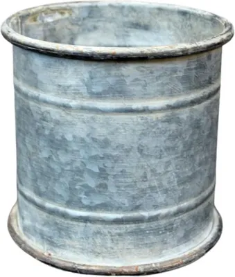 Produktbild von Runder Zink-Pflanztopf im rostigen Stil, Höhe 16 cm, Ø 17 cm