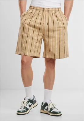 Obrázek produktu pro Pánské kraťasy Urban Classics Printed Pinstripe Shorts unionbeige/white/black - S