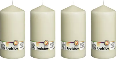Produktbild von 4er-Set Stumpenkerze - Höhe 20 cm - Durchmesser 9,8 cm - Elfenbein