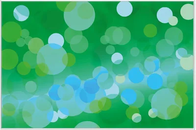 Produktbild von Wallario Wandbild Grüne und blaue Kreise - harmonisches Muster, Größe: 61 x 91,50 cm, Poster mit weißem Aluminiumrahmen