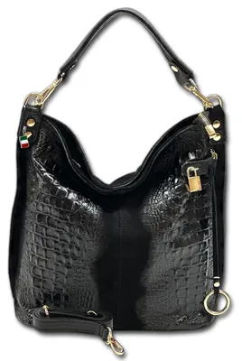 Produktbild von Florence Tasche Beuteltasche Shopper Damen aus Leder schwarz 41x14x33cm D3OTF162S