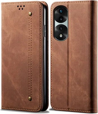Obrázek produktu pro Honor 70 Pro Pouzdro, Kožené Peněženkové Pouzdro s Magnetickým Uzavíráním a Stojánkem pro Honor 70 Pro / Honor 70 Pro+ Hnědý