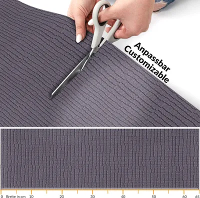 Produktbild von Flurläufer Premium Küchenläufer Teppichläufer Textil WILSON Anthrazit Mosaik Robust Breite 67cm Länge 180cm