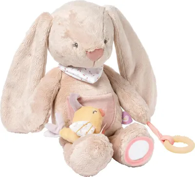 Produktbild von Nattou Aktiv-Kuscheltier Kaninchen Pomme, Aus Polyester, Mit verschiedenen Aktivitäten, Ca. 40 cm, Alice und Pomme, Altrosa