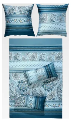 Produktbild von Bettwäsche Mako-Satin blau 135x200 cm + 40x80 cm