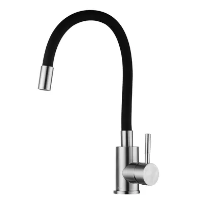 Produktbild von Spültischarmatur Küche Schwarz mit flexiblem Auslauf | Wasserhahn Spültisch | Mischbatterie Armatur Spüle | Einhand Küchenarmatur | Einhandmischer Küchenspüle