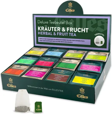 Produktbild von KRÄUTER & FRUCHT Mischbox mit 12 Sorten EILLES Deluxe Teebeutel