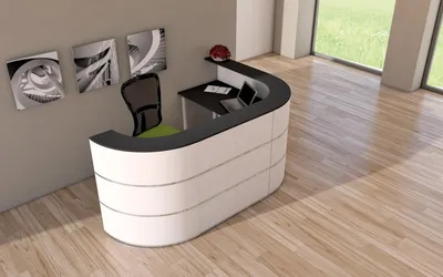 Zdjęcie produktu dla Lada Cento 6, szer. x gł. 260 x 180 cm, biało-antracytowa
