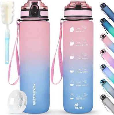 Produktbild von Famanu Trinkflasche 1 Liter - BPA-frei, auslaufsicher, ideal für Fitness und Outdoor