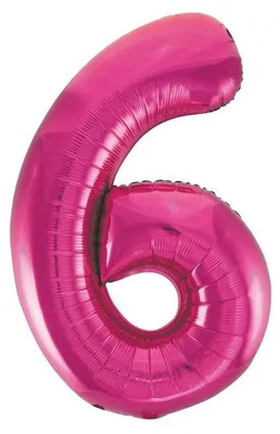 Produktbild von Unique Folienballon Riesenzahl 6 in Pink, ca. 86 cm, Geburtstagsdeko