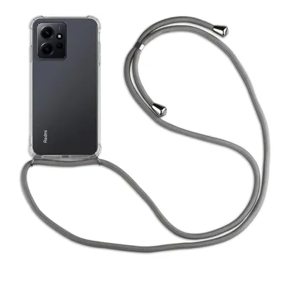 Produktbild von Handykette für Xiaomi Redmi Note 12 4G Handyhülle mit Band Hülle mit Kordel TPU Grau