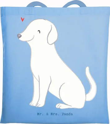 Produktbild von Mr. & Mrs. Panda Tote Bag Labrador Lebensretter - Sky Blue - Geschenk, Laptoptasche, Shopping Tasche, Büchertasche, Schultasche