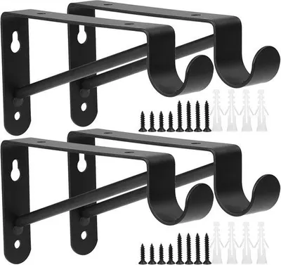 Produktbild von Famanu Set von 4 stabilen Metallregalträgern – Wandbefestigung für Regale und Kleiderstangen