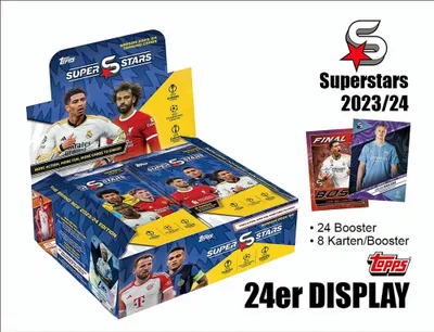Produktbild von Topps/Merlin UEFA Champions League Super Stars 2023/24 Sammelkarten Booster Display (24) *Englische Version*