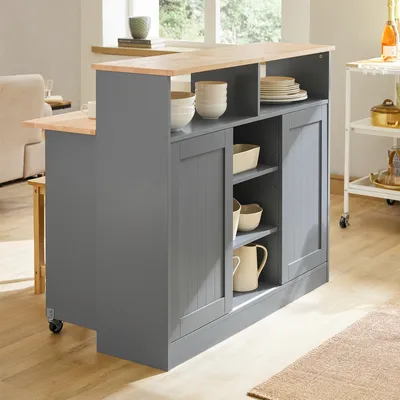 Produktbild von SoBuy FSB36-HG Sideboard Kücheninsel mit Arbeitsfläche Küchenschrank Kommode