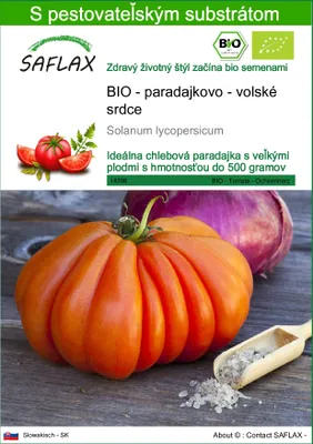 Obrázok produktu pre SAFLAX - BIO - paradajkovo - volské srdce - Solanum lycopersicum - 10 Semená - S pestovateľským substrátom bez klíčkov