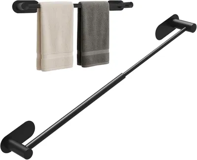 Productafbeelding van Handdoekhouder - RVS Handdoekrek - Uittrekbaar van 37 cm tot 57-5 cm - Wandgemonteerd Handdoekenrek voor Keuken en Badkamer