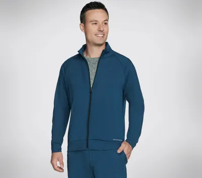 Obrázok produktu pre Skechers pánska tepláková bunda THE HOODLESS HOODIE WEEKEND modrá, veľkosť M (JA48)