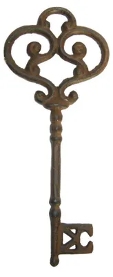 Produktbild von B&S Nostalgischer Dekoschlüssel aus Gusseisen in antik brauner Rostoptik 21 cm