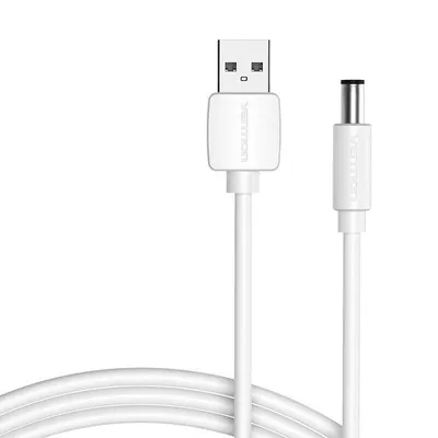 Immagine prodotto di Vention CEYWD Cavo di alimentazione da USB a DC 5,5 mm 0,5 m bianco