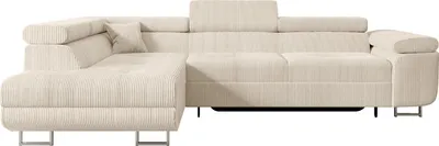 Produktbild von ALTDECOR Ecksofa mit Schlaffunktion und Bettkasten GUSA-L - 272x202x107 cm Beige - Corner Sofa Bett Eckcouch Couch L-Form Schlafcouch Ausziehbar Wohnlandschaft Schlafsofa Cauchsofa