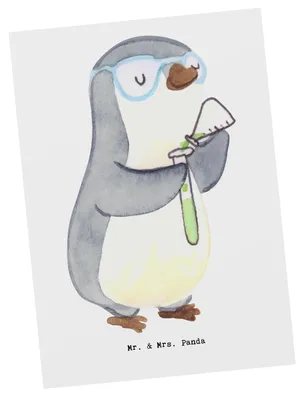 Produktbild von Mr. & Mrs. Panda Postkarte Chemiker Herz - Weiß - Geschenk, Grußkarte, Wissenschaftler, Ansichtskarte, bildkarte, Experiement, Chemielaborant, Postkarten, Labor