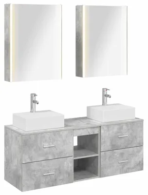 Produktbild von Badezimmer-Möbelset, 5-teilig, Anthrazitgrau (Betonoptik)