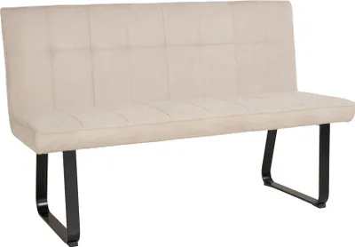 Produktbild von Design Sitzbank MODENA 160cm beige Strukturstoff schwarze Metallbeine