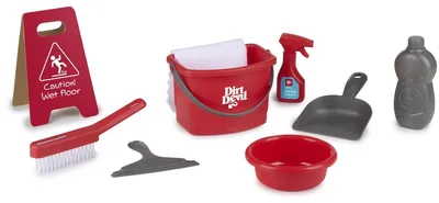 Productafbeelding van Dirt Devil Schoonmaak speelgoed – 7-delige Speelgoedset met Emmer, Borstel, Sprayfles, Schraper en Accessoires – Rollenspel Schoonmaakset voor Kinderen vanaf 3 Jaar