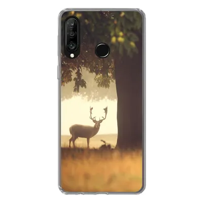 Produktbild von MuchoWow® Handyhülle Schutzhülle Hülle für Huawei P30 Lite Hirsche - Bäume - Wald Silikon Softcase Handy Hülle - Handyhülle