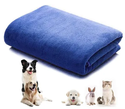 Obrázek produktu pro Ručník pro psy - mikrovlákno - rychleschnoucí - modrý - absorbující - vhodný pro domácí zvířata - 160 x 60 cm