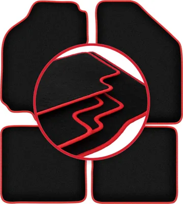 Immagine prodotto di Tappetini in velluto Nero/Rosso per Fiat Bravo 1995-2001 Set 4 pezzi
