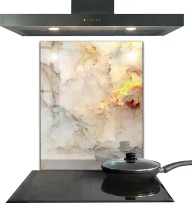 Produktbild von Spritzschutz aus Glas Küchenrückwand - Wandschutz für Herd und Spüle - 60x80 cm - Marmor Abstraktion