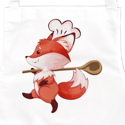 Produktbild von Kinderschürze Fuchs mit Kochmütze Kochschürze für Kinder Geschenk für Jungen und Mädchen SpecialMe® weiß 3-6 Jahre