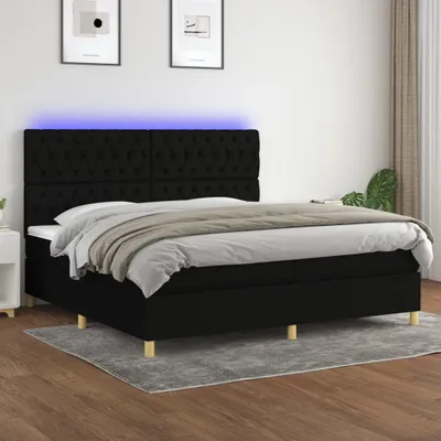 Produktbild von Maison Exclusive - Boxspringbett mit Matratze & LED Schwarz 200x200 cm Stoff