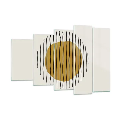Produktbild von Bilder auf glas - 5 Teile - Modern Piece Linear - 150x100cm - Glasbilder - Wandbilder - Bilder - zum Aufhängen bereit - Wanddekoration aus Glas - Glas Bilder - Wandbild auf Glas - GEG150x100-4793