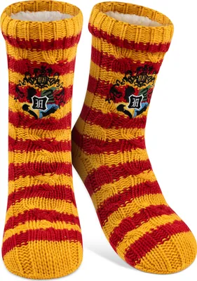 Produktbild von Harry Potter Hüttensocken - Strick Haussocken mit Sherpa Futter für Damen Kuschelsocken Flauschige Wintersocken warme Frauen Socken OneSize Orange/Rot 38-43