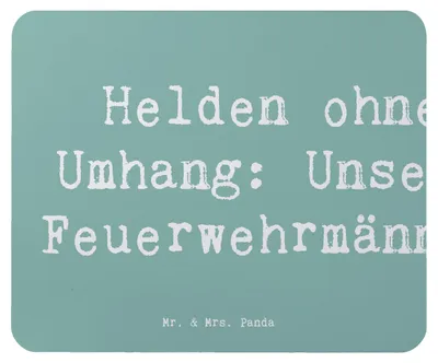 Produktbild von Mr. & Mrs. Panda Mousepad Spruch Feuerwehrmann Helden - Meeresbrise - Geschenk, Mauspad, Mouse Pad, Heldentum, selbstlose Arbeit, Geschenkidee, laptop, Aufmerksamkeit