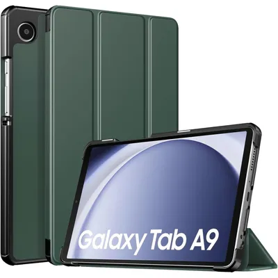 Productafbeelding van Beschermhoes voor de Samsung Galaxy Tab A9 8,7" (2023), nachtgroen, met standaard en harde achterkant