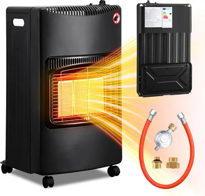 Produktbild von Vigevee Heizstrahler Schwarz-Gasheizer 4200 W-3 Heizstufen-Infrarot-Sicherheitsabschaltung-Regler-Schlauch-2 Adapter