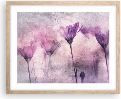 Produktbild von Gerahmtes Poster - Rahmen in heller Eiche - Blumen Rosa Vintage - 50x40 cm - Wand Bild - Wanddeko - Wandbilder - Kunstposter - Wandposter - Bilderrahmen - Bilder - Kunstdruck - P2NAA50x40-4432