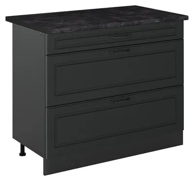 Productafbeelding van Keukenonderkast Vicco R-Line Antraciet landelijk/Antraciet 100 cm antraciet werkblad, Model 71571
