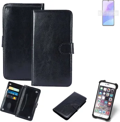 Produktbild von K-S-Trade 360° Hülle kompatibel mit Huawei Honor 30 Lite schwarz Kunstleder Case BookCase WalletCase Kunstlederederhülle Handyhülle, Rundumschutz