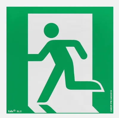 Produktbild von notlok Safety Work - 1x - Evakuierungsschild - linker Notausgang - 15x15cm | PVC Platte + Schaumstoffklebeband | Notausgangsschild Nachleuchtend