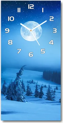 Produktbild von Wanduhr aus Glas – 30x60 cm - Glasbild - Glasuhr - Gehärtetes Glas -Vollmond