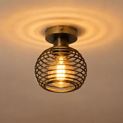Produktbild von ZMH Deckenlampe Küche 1 Flammig Vintage Deckenleuchte Schwarz Flurlampe E27 Treppenhauslampe Schlafzimmerlampe Metall Lampenschirm für Balkon Gang
