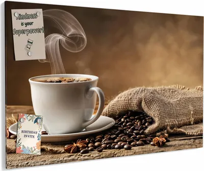 Produktbild von Magnettafel 90x60cm magnetisch & beschreibbar Metall-Board - Sanfte Kaffeegenuss