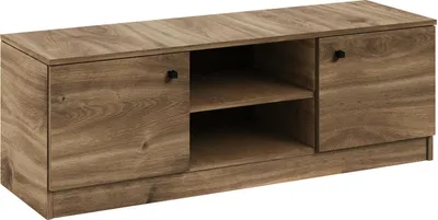 Produktbild von 120 cm breite TV-Schrank W6 Fernsehtisch mit 2 Drehtüren Lowboard in Loft Stil Außregal 2 Bodenregale