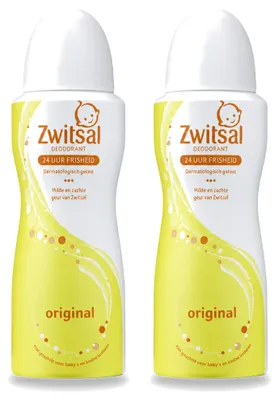 Zdjęcie produktu dla 2 sztuki dezodorantu w sprayu Zwitsal Origineel, pojemność 100 ml – zestaw ekonomiczny
